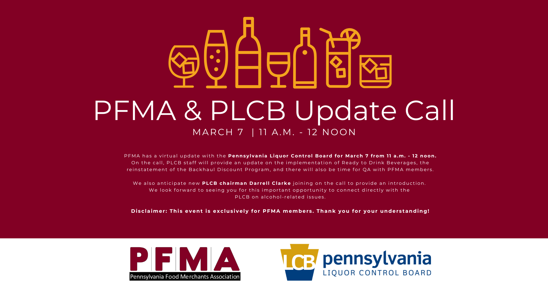 PFMA & PLCB Update Call Pennsylvania Food Merchants Association